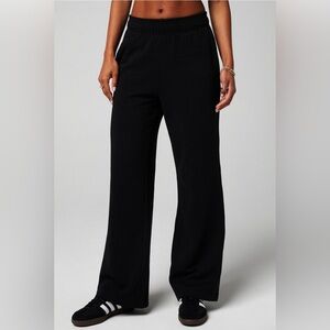 Fabletics Year Round Terry Wide Leg Sweat Pant Size XL Black